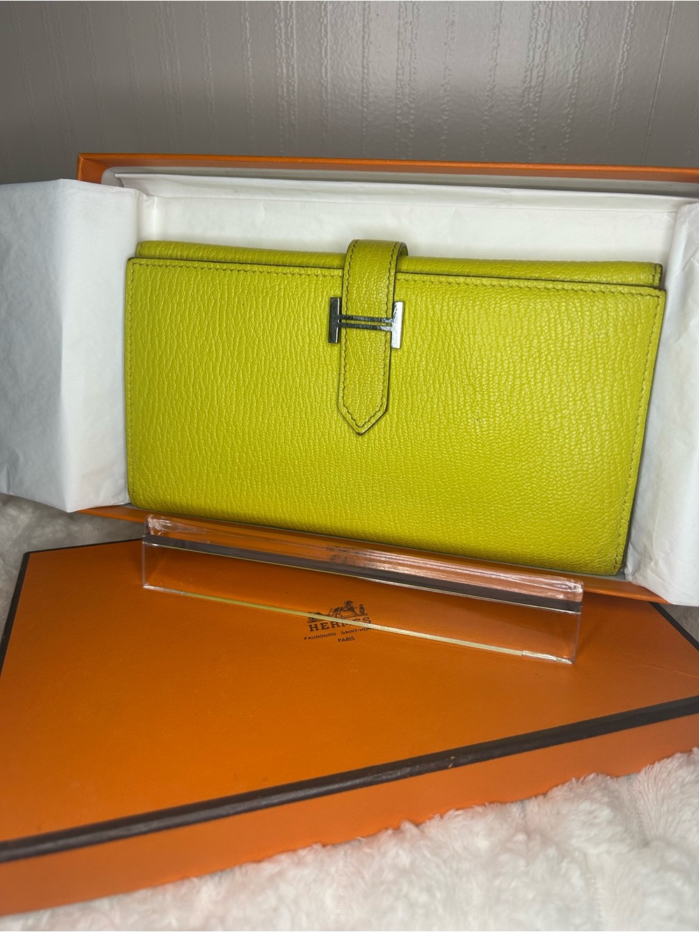 Hermès Bearn Soufflet Chèvre Mysore Leather palladium-plated Hardware - Picture 3 of 15